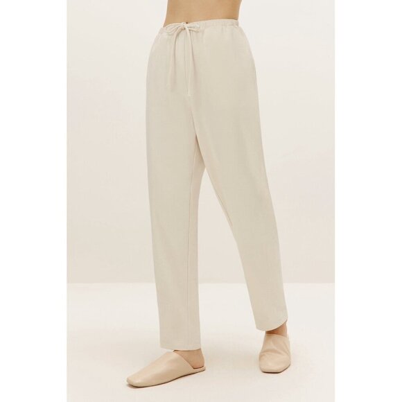 Neiwai Women Boundless Soft Tapered Pant XS White Swan Cotton Pull On Minimalist - Picture 1 of 9